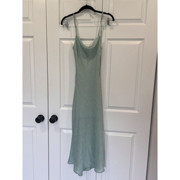 Altar'd State Dresses & Skirts - NWT Altar'd State Midi Dress Mint Floral Satin Cowl Neck Slip Midi Dress XXS